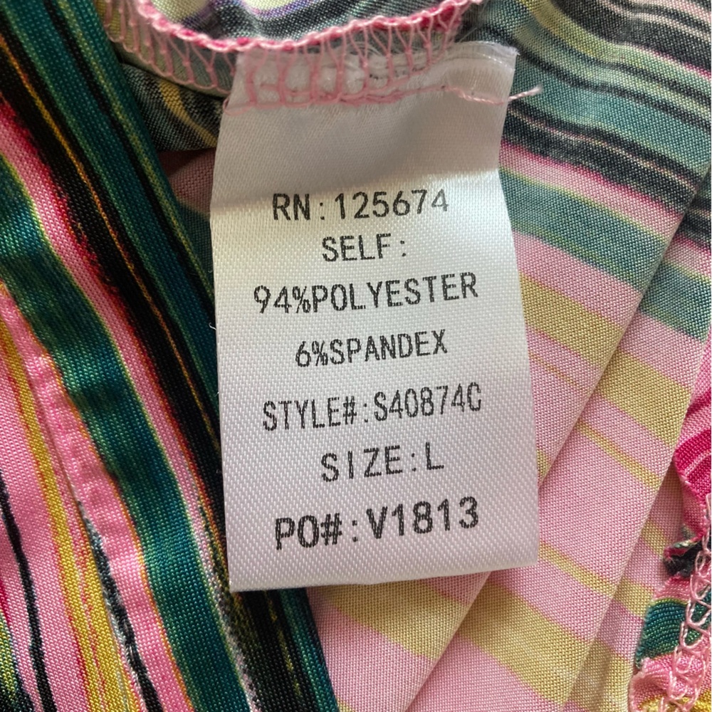 Ms.BlingBling Woman’s large Shirt groovy retro 70’s Peace Colorful Marbleized - Picture 12 of 13
